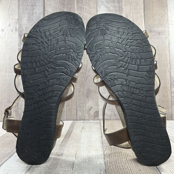 Abeo Biosystem Women's Strappy Sandal Leather Ankle Strap Buckle Brown Size 10 - Picture 14 of 15